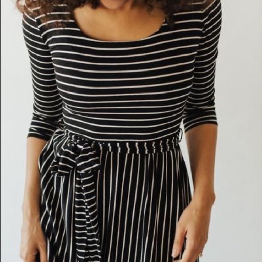 CJLA Hollyn Dress, Black and White Stripe